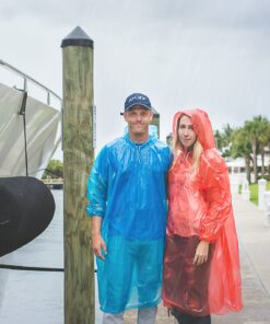 Lingito Rain Ponchos Family Pack - Emergency Drawstring Hood Poncho for Children & Adults Lightweight Reusable or Disposable Family - (4) Adult + (4) Children Multicolor 20 81H0O1SkCL 2