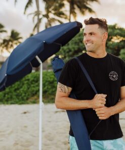 ONIVA - a Picnic Time Brand Outdoor Canopy Sunshade Beach Umbrella 5.5' - Small Patio Umbrella - Beach Chair Umbrella, (Navy Blue),822-00-138-000-0 Navy Blue 26 81H19oz090L