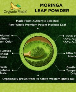 Organic Veda Moringa Powder – 100% Pure and Organic USDA Certified Moringa Leaf Powder for Overall Health – Non-GMO Whole Green Super Food Nutrition to Boost Immunity, 1lb (Pack of 1) 24 81H1AbVsPUL
