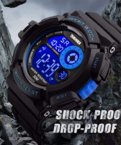 Aposon Mens Digital Sports Watch, Military Army Electronic Watches Running 50M 5 ATM Waterproof Sports LED 7 Colour Wristwatch Water Resistant with Stopwatch blue 27 81H2QrNO1YL