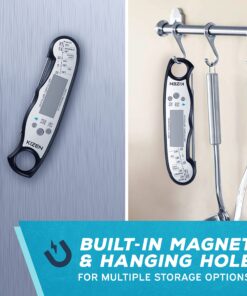 KIZEN Digital Meat Thermometer with Probe - Instant Read Food Thermometer for Cooking, Grilling, BBQ, Baking, Liquids, Candy, Deep Frying, and More - Black/White 29 81H2whpduRL