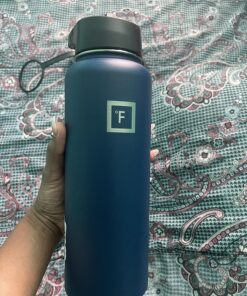 IRON °FLASK Sports Water Bottle - 40oz, 3 Lids (Straw Lid), Leak Proof - Stainless Steel Gym & Sport Bottles for Men, Women & Kids - Double Walled, Insulated Thermos, Metal Canteen Twilight Blue 40 Oz 26 81H39efEDGL