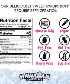 Hawaiian Shaved Ice Syrup Assortment, 3 - 16oz Bottles Of The Most Popular Flavors: Cherry, Grape, Blue Raspberry. Perfect For Shaved ice, Snow Cones, Sodas, Ice Pops, and Slushies. Allergy-friendly 16 Fl Oz (Pack of 3) 15 81H3x7xoYL 1