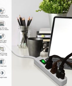 GoGreen Power (GG-13002MS) 3 Outlet Power Strip, White, 2.5 Ft Cord Pack of 1 21 81H47m5S8gL