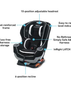 Graco Extend2Fit Convertible Car Seat, Ride Rear Facing Longer with Extend2Fit, Gotham 28 81H5vbwpfLL