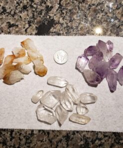 Fantasia Materials: 30 Small Points for Jewelry Making and Wire Wrapping - Citrine, Amethyst, and Clear Crystal Quartz Points A: Small C: Select # of Pieces Per Type: 10 Pcs (30 Total) 27 81H5zrYnvZL