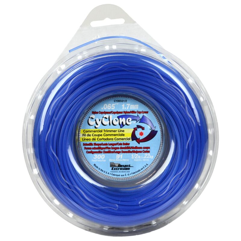 Desert Extrusion Cyclone CY065D1/2 .065" x 300' Commercial Trimmer Line Blue Made in USA