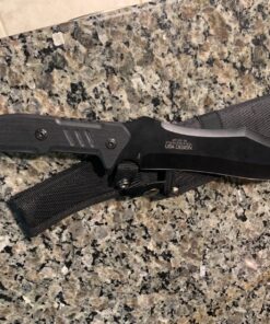 MTech USA – Fixed Blade Knife – Black Stainless Steel Blade with Black Carved G10 Handle, Full Tang, Includes 1680D Nylon Sheath - Hunting, Camping, Survival, Tactical, EDC – MT-20-39 50 81H7qAKNUzL