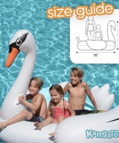 One Giant Swan Inflatable Pool Float I 78 x 55 Inflatable Kiddie Pool for Kids, Adults and Toddlers I Blow Up Pool Floats for Swimming Pool Lounger I Bachelorette Pool Floats Swimming Pool Toys Rafts 27 81H84C56NUL