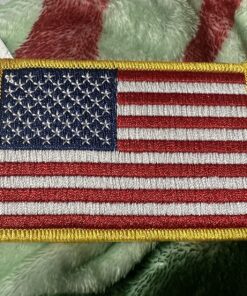 American Flag Embroidered Patch Gold Border USA United States of America Military Uniform Emblem 17 81H8SwyawuL