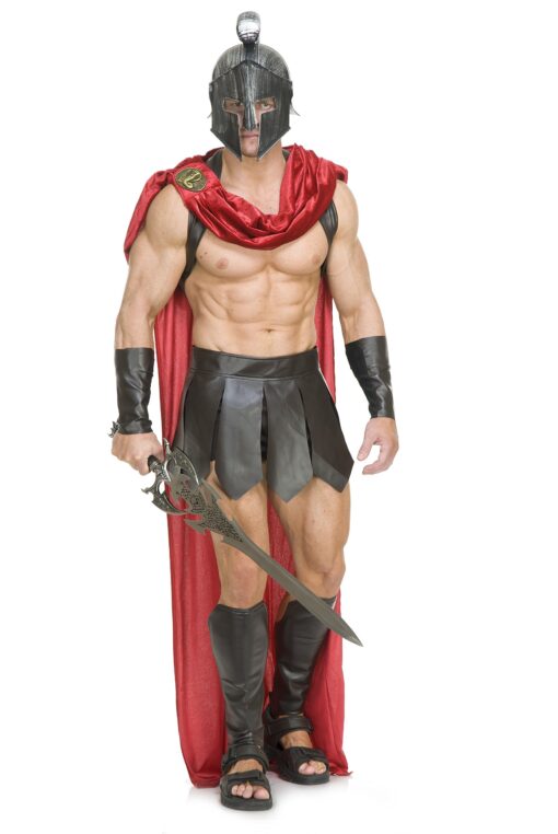 Charades Men's Spartan Warrior W/Accessories X-Large Brown/Red