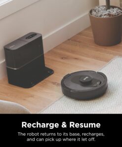 Shark AV2501S AI Ultra Robot Vacuum, with Matrix Clean, Home Mapping, 30-Day Capacity HEPA Bagless Self Empty Base, Perfect for Pet Hair, Wifi, Dark Grey 30 Day Capacity 35 81H9fQ8WRyL