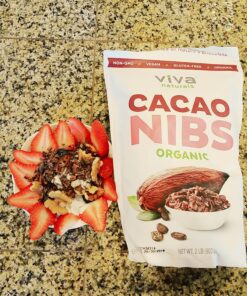 Viva Naturals Organic Cacao Nibs, 2 lb Bag (907g) - Keto Friendly and Vegan Unsweetened Chocolate Chip Substitute, Perfect for Gluten Free Baking, Cacao Nib Smoothies and More, Non-GMO and Gluten Free 2 Pound (Pack of 1) 27 81HBIU8cShL