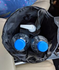 Zone Tech Universal Traveling Portable Car Trash Can - Black Collapsible Pop-up Leak Proof Trash Can- for Garbage to Organize Car, Waste Basket Bin, Rubbish Bucket (1 Pack) 1 Pack 35 81HBV44GcWL