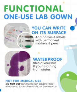 Makerspace Lab Disposable Lab Coats, White, Child Extra Small, 10 Pack 11 81HBxxMggL 1