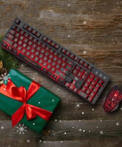 Rii Gaming Keyboard and Mouse Set, 3-LED Backlit Mechanical Feel Business Office Keyboard Colorful Breathing Backlit Gaming Mouse for Working or Primer Gaming,Office Device (RK108) 20 81HCK9mhJWL