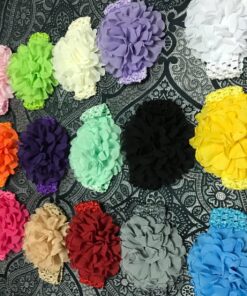 QandSweet Baby Girl's Headbands with Chiffon Lotus Flower Soft Nylon Headwraps for Take Pictures (Camellia Flower 15Pcs) Camellia Flower 15pcs 49 81HCNlpvZAL