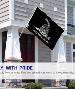 Alternative view of ANLEY Fly Breeze 3x5 Foot Black Don't Tread On Me Flag - Vivid Color and Fade Proof - Canvas Header and Double Stitched - Flags Polyester with Brass Grommets 3 X 5 Ft