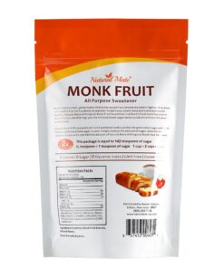 Natural Mate Monkfruit Sweetener with Erythritol (10oz) 1Pack - All Purpose Granular Natural Sugar Substitute - 1:2 Sugar Replacement, Non-GMO, Zero Calories 10oz 10 Ounce (Pack of 1) 5 81HDV1YNhML