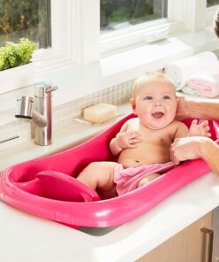 Alternative view of The First Years Newborn to Toddler Baby Bath Tub - Convertible 3-in-1 Baby Tub with Removable Sling - Ages 0 to 24 Months - Sure Comfort - Pink Deluxe Tub