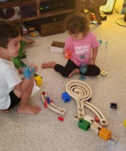 Hape Quadrilla Race to the Finish Marble Run Blocks, Multicolor , 13.8 x 3.1 x 14.2 inches 19 81HGtnUjwDL