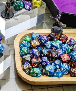CiaraQ Polyhedral Dice Set (35 Pieces) with Black Pouches, 5 Complete Double-Colors Dice Sets of D4 D6 D8 D10 D% D12 D20 Compatible with Dungeons and Dragons DND RPG MTG Table Games 35pcs 35 81HHWM95oeL