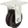 RWM Casters - 40-VIR-0415-R 40 Series Plate Caster, Rigid, V-Groove Iron Wheel, Roller Bearing, 700 lbs Capacity, 4" Wheel Dia, 1-1/2" Wheel Width, 5-5/8" Mount Height, 4-1/2" Plate Length, 4" Plate Width 49 81HHz2wtWFL
