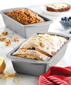 Farberware Bakeware Meatloaf/Nonstick Baking Loaf Pan Set, Two 9-Inch x 5-Inch, Gray Two 9-Inch x 5-Inch Loaf Pans 29 81HIIYrh VL