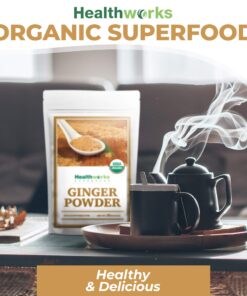 Healthworks Ginger Powder (16 Ounces / 1 Pound) | Ground | Raw | All-Natural & Certified Organic | Keto, Vegan | Great with Coffee, Tea & Juices | Superfood/Spice 16 Ounce (Pack of 1) 17 81HJE4dzVeL