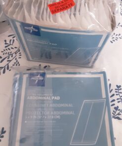 Medline Medline Sterile Abdominal Pad, NON21450H, 5 inch x 9 inch, 2 Packs of 25 Count 5" x 9" 30 81HKVICGhdL