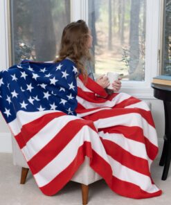 American Flag Throw Blanket - Plush Polyester Fleece United States Blanket, American Flag Home Decor for Veterans - 50"x60" 11 81HLh1zwKL