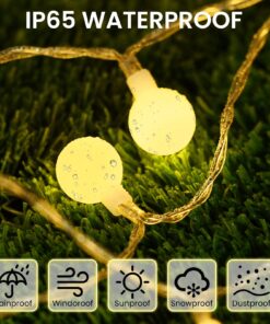 Dailyart Globe String Light 40 Led Battery Operated String Lights Waterproof Outdoor Indoor String Lights for Bedroom Classroom Decor, Battery String Lights for Christmas Wedding Party 13ft Warm White Yellow 25 81HMElqMUVL