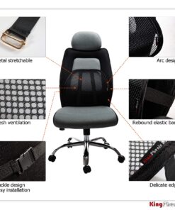 kingphenix Lumbar Support (2 Pack) with Breathable Mesh, Suit for Car, Office Chair Mesh - Black 35 81HMboCb8vL