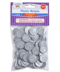 LEARNING ADVANTAGE-7522 Play Nickels - Set of 100 Plastic Coins - Designed and Sized Like Real US Currency - Teach Money Math With This Pretend Play Resource 14 81HNRdn1yqL
