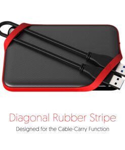 Alternative view of Silicon Power 2TB Rugged Armor A62S Shockproof/ IPX4 Water-Resistant/Dustproof/Anti-Scratch USB 3.0 2.5" External Hard Drive PS5 Xbox Series X Compatible Black-Red