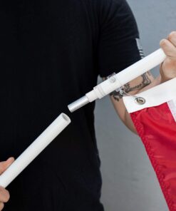 Grace Alley Flag Pole: 6 Foot Tangle Free Spinning Flag Pole. Residential or Commercial Flag Pole. Wind Resistant/Rust Free. (White) White 24 81HR7nKcUqL