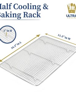 Alternative view of Ultra Cuisine Heavy Duty Cooling Rack for Cooking and Baking - 100% Stainless Steel Baking Rack & Wire Cooling Rack - Cookie Cooling Racks for Baking - Food Safe - Fits Half Sheet Pans - 11.5" x 16.5" 11.5x16.5 inches