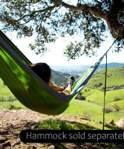 Pro Venture Hammock Straps and Carabiners Set | 22 Feet Total, 44+2 Loops | 1200lbs Breaking Strength (500lbs Rated) | Non-Stretch, Lightweight, Portable - Quick Setup | Heavy Duty, Tree Friendly 11 Feet. Blue 16 81HTqaS0qML