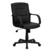 Flash Furniture Rider Mid-Back Black LeatherSoft Swivel Task Office Chair with Arms 52 81HUipGtwfL