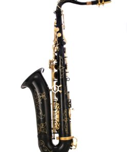 Glory Black/Gold B Flat Tenor Saxophone with Case,10pc Reeds,Mouth Piece,Screw Driver,Nipper. A pair of gloves, Soft Cleaning Cloth 16 81HVCY1I3L