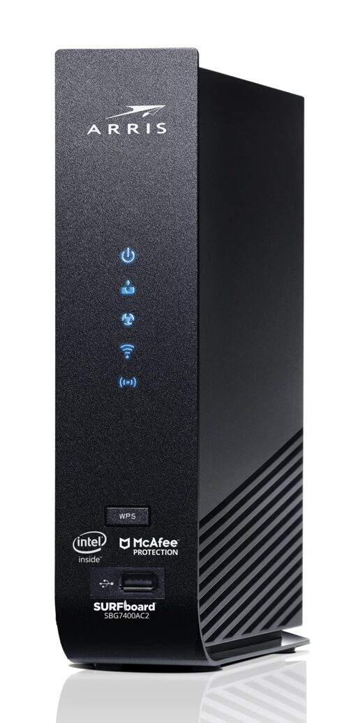 ARRIS SURFboard SBG7400AC2 DOCSIS 3.0 Cable Modem & AC2350 Wi-Fi Router , Approved for Comcast Xfinity, Cox, Charter Spectrum & more , Four 1 Gbps Ports , 800 Mbps Max Internet Speeds Cable Modem Router - DOCSIS 3.0 AC2350