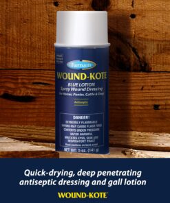 Farnam Wound-Kote Blue Lotion Spray Horse Wound Care for use on Horses and Dogs, Antiseptic Properties, for Minor Wounds, Cuts and Sores, 5 Oz 11 81HXLA3oo5L