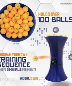 iPong V300 Table Tennis Training Robot - Serves 40mm Regulation Ping Pong Balls Automatically - Play Solo w/o Playback Mode on your Ping Pong Table - Various Models Available, Size 19 , Blue 17 81HbKTW86rL