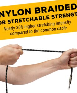 GLS Audio Instrument Cable - 1/4 Inch TS to 1/4 Inch Instrument Cable for Bass/Electric Guitar- Black/Grey Braided Tweed, 6ft 6 Ft. Right-Angle Black Tweed 18 81HbZuaPM8L