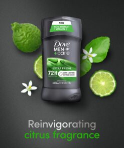 DOVE MEN + CARE Extra Fresh Men's Antiperspirant Deodorant Stick Fresh Twin pack With 72-hour sweat & odor protection with 1/4 Moisturizing Cream & Long-lasting Citrus Scent 2.7 Ounce (Pack of 2) 2.7 Ounce (Pack of 2) 28 81HbxcVO0uL