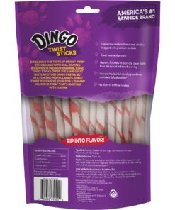 Dingo Twist Sticks Rawhide Chews, Made With Real Chicken, 50 Count 50 Count (Pack of 1) 1 pack 14 81HcueykyPL