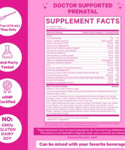 Pink Stork Liquid Prenatal + Postnatal Vitamins for Women with Organic Whole Food Blend, Folate, and Vitamin B6 for Pregnancy and Postpartum - Mixed Berry 32 Servings 24 81He4iCnXSL