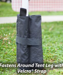 King Canopy Weight Bags for Instant Pop Up Canopy, Shelter, Sand Bags, Leg Weight, Patio, 4 Pack, Black, INAWB400 19 81HedDRWagL