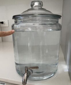 Anchor Hocking 2 Gallon Heritage Hill Beverage Dispenser with Lid (2 piece, all glass, dishwasher safe) Heritage Hill Jar Bev Dispenser 42 81HeyCaRdlL