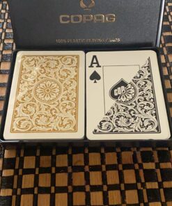 Copag 1546 Design 100% Plastic Playing Cards, Poker Size Black/Gold (Jumbo Index, 1 Set) Jumbo Index 31 81HhFyvKR0L